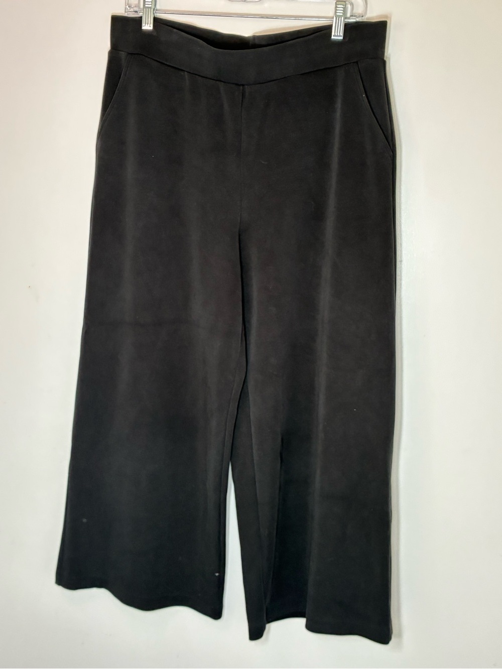 Rachel Zoe Black Wide-Leg Pull-On Pants L